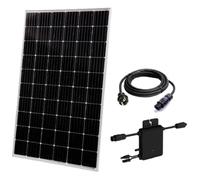 Technaxx Centrale Solaire 300W TX-212 avec Panneau Solaire monocristallin 325 W, Micro onduleur 300 W et câble de 5 m - Suivi MPP, Conforme VDE, idéal pour Couvrir la Charge de Base à la Maison