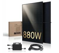 Technaxx Centrale Solaire de Balcon Bifaciale 800W WiFi - 2×440W panneaux solaires monocristallins bifaciaux, micro-onduleur 800W, injection réseau 230V, pour balcon, terrasse et toit plat - TX-354