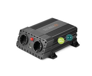 Technaxx Convertisseur 12V 230V 600W Continu 1200W Pic - Onduleur Voiture Certifié TÜV Rheinland avec 2X Prise Schuko& 2X USB 3,1A - Convertisseur Compact pour Auto, Camping-Car, Camping - TE19