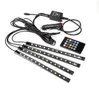 Technaxx Éclairage intérieur de Voiture avec Adaptateur de Voiture 12V TX-140 - Bandes LED Multicolores, 8 Couleurs Vives, intensité Variable, Microphone intégré, télécommande avec 4 Modes de Musique
