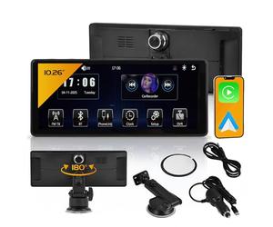 Technaxx Écran CarPlay & Android Auto sans Fil 10,26 Pouces avec Dashcam - Écran Autoradio Portable avec Caméra Full HD, Bluetooth 5.0, Transmission AUX&FM, Écran Tactile, Support Pare-Brise - TX-367