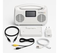 Technaxx Enceinte TV sans Fil avec Station de Base TX-317 - Bluetooth 5.3, 2 Enceintes de 5 W, écran LCD, 3 Modes sonores, Radio FM intégrée, jusqu'à 8 h d'autonomie - Idéale pour Les Seniors