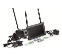 Technaxx Ensemble de caméras de Surveillance de sécurité sans Fil FullHD Écran Tactile 7 Pouces Moniteur PIR Vision Nocturne 1080p, Fonction d'alarme Prise en Charge des Notifications Push TX-128