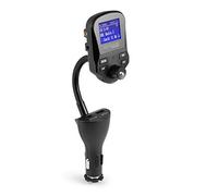 Technaxx FM DAB+ Transmetteur FMT1500BT - Kit mains libres Bluetooth 4.2, 2 ports USB QC 3.0 & 2.4A, AUX-IN, Microphone, Carte MicroSD, Radio DAB+ via FM, Grand écran