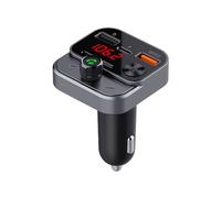 Technaxx Transmetteur FM FMT1700BT Bluetooth 5.3 pour Voiture avec Chargement USB-C et USB-A, Amplification des Basses Profondes, appels Mains Libres, Lecture USB (64 Go), Affichage de la Tension