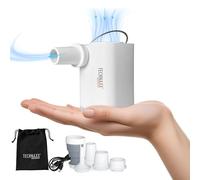 Technaxx Mini Battery Air Pump Pro TX-299 - Pompe à air électrique rechargeable 3600mAh avec banque d'alimentation, lumière LED, 5 buses, chargement USB - Pompe à air portable sans fil pour gonflables