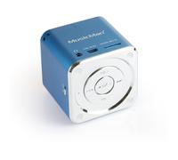 MusicMan Mini Soundstation Enceinte Portable - Lecteur MP3, USB, Prise en Charge de Carte MicroSD, 5 Heures de Temps de Lecture Batterie Rechargeable - Idéal pour voyager (Bleu)