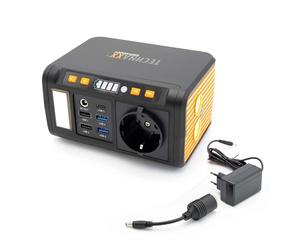 Technaxx Mini Station d’Énergie Portable 74Wh 80W avec Prise 230V, USB-C PD 18W, 4 ×USB-A QC3.0, Sortie DC, Lampe LED, Compatible Recharge Solaire, Générateur Camping - Modèle Mis à Jour 2026 TX-205+