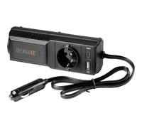 Technaxx Onduleur Automobile 12V vers 230V 200W avec USB-C et USB-A TE21 | Prise Schuko, onde sinusoïdale modifiée, protection contre les surcharges et la surchauffe pour voiture, camping-car, bateau