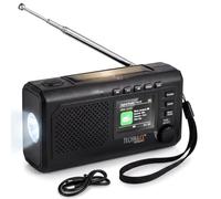 Technaxx Radio d’Urgence Dab+ Solaire à manivelle TX-414 | Radio d'urgence avec DAB+, FM, Bluetooth, panneau solaire, manivelle, batterie externe, lampe SOS et écran couleur TFT