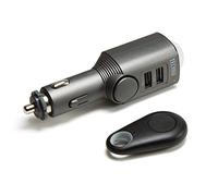 Technaxx Allemagne Capteur de détection de Mouvement Gris PIR Système d'alarme de Voiture Surveillance de l'intérieur du véhicule Fonction de Charge de la sirène 110dB 2 Ports USB Alarme TX-100