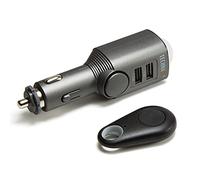 Technaxx Allemagne Capteur de détection de Mouvement Gris PIR Système d'alarme de Voiture Surveillance de l'intérieur du véhicule Fonction de Charge de la sirène 110dB 2 Ports USB Alarme TX-100