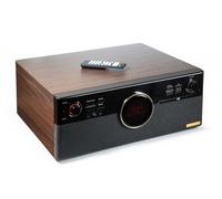 Technaxx TX-137 Tourne-disque entraîné par courroie Noir, Bois Semi-automatique