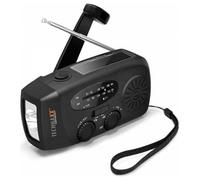 Technaxx TX-238 Radio d'urgence AM, FM radio d'urgence manivelle, panneau solaire, lampe de poche, rechargeable noir