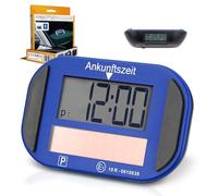 Technaxx TX-337 Disque de stationnement électronique solaire - Horloge automatique pour voiture avec capteur de mouvement, double écran, charge solaire et batterie incluse - Accessoire de stationnemen