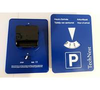 TechNest Disque de stationnement électronique automatique - Horloge de stationnement européenne numérique avec affichage de l'heure 24 heures pour accessoires de voiture_Couleur Bleu