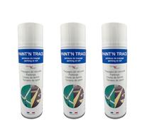 Tech'N'Fast PAINT'N TRACE : Peinture de traçage de lignes de parkings, terrains de sport et marquage de sécurité -Lot de 3 bombes peinture bleu de traçage 500ml - Bleu