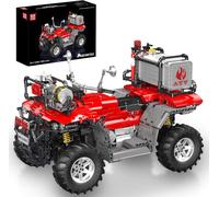 Technic 23003 Kit De Modélisation De Moto De Pompier Atv Avec Télécommande 2,4 G Et Double Commande Par Application, Autocycle, Kit De Construction De Véhicule Tout-Terrain (Plus De 2100