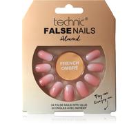 Technic Cosmetics False Nails Almond Faux ongles French Ombré 24 pcs