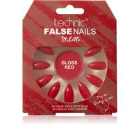 Technic Cosmetics False Nails Stiletto Faux ongles Gloss Red 24 pcs