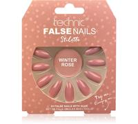 Technic Cosmetics False Nails Stiletto Faux ongles Winter Rose 24 pcs