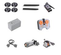 Technic Power Functions Lot de 12 télécommandes, boîtiers de batterie, moteurs de traction pour trains technologiques, compatibles avec Lego Technic