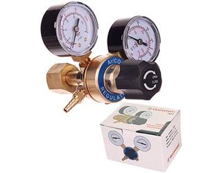 TECHNIC Réducteur de Pression pour Argon, Régulateur de Gaz de Dioxyde de Carbone Adapté pour le Soudage Mig Mag Tig 2 Manomètres Soupape de Sécurité Débit max 35 l/min Pression d'Entrée 315 bar