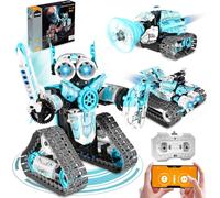 Technic Robot Technique Enfant Jouet De Construction Telecommande 3 En 1 Technik Rc Garçons Filles Cadeaux Agés De 6 7 8 9 10 11 12 13 14 15 16 Ans,Bleu