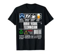Technicien audiovisuel Compétences d'étiquettes d'emploi Sarcasme Café Bière T-Shirt