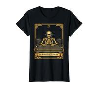 Technicien audiovisuel Tarot Card Skeleton AV Tech Crew T-Shirt Graphique avec Valeur, Femme, Noir, L