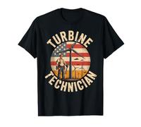 Technicien d'éolienne Patriotique Ouvrier du Drapeau américain T-Shirt Graphique avec Valeur