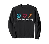 Technicien électricien en électricité Peace Love Electricity Sweatshirt