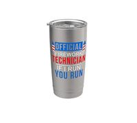 Technicien officiel de feux d'artifice, If I Run, You Run Gobelet isotherme en acier inoxydable double paroi