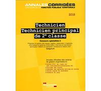 Technicien principal de 2e classe 2018 - Concours spécialités ii