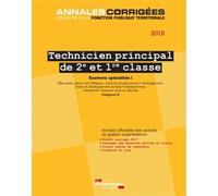 Technicien principal de 2e et 1re classe 2019-2020 - Examens spécialités I Bâtiments, génie civil, Réseaux, voirie et infrastructures, Aménagement urbain et développement durable, Déplacements, transp
