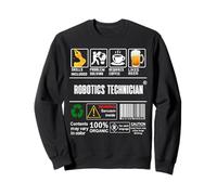 Technicien robotique Compétences d'étiquettes d'emploi Sarcasme Café et bière Sweatshirt
