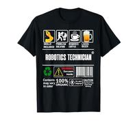 Technicien robotique Compétences d'étiquettes d'emploi Sarcasme Café et bière T-Shirt