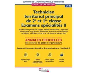 Technicien territorial principal de 2e et 1re classes 2023 Spécialités II - Catégorie B: Examen de promotion interne / Examen avancement de grade