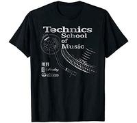 Technics Logo T Shirt Funny Birthday Cotton Tee Vintage Gift for Men Black XXL