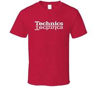 Technics T Shirt DJ 1200 Turntable Music House Techno Electronic Hip Hop Red M