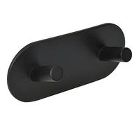 Technik Team Desos Patère autocollante en acier revêtu par pulvérisation Noir Largeur 120 mm Hauteur 50 mm
