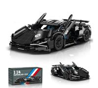 Technik Voiture Sport Blocs Ensemble, 1280 Pièces Course Construction Jeu de Maquettes, 1:14 Ensemble de Construction de Voiture de Course, Cadeau Jouet pour Ados et Adultes (Noir)