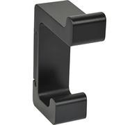 Technikteam Crochet mural Bodon Hauteur 90 mm - Crochet mural à visser - Double pose, zinc moulé sous pression noir mat revêtu par pulvérisation