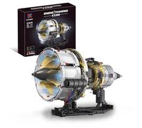 Technique Aero Engine Kit de construction 564 pièces - Blocs de serrage - Modèle de moteur turbo fan - Simulation d'avion - Kit de construction DIY pour enfants et adultes - Jouet éducatif et cadeau