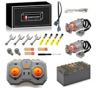 Technique Power Functions 18 pièces Télécommande à vitesse réglable, batterie au lithium rechargeable et moteur à grande vitesse M compatible avec Lego Technic, application (L moteur × 2)