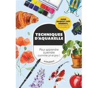 Techniques d'aquarelle Pour apprendre à peindre comme un.e pro ! - Aude Danguy - Marabout - broché - Livre-jeu