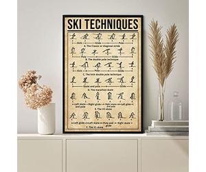 Techniques de ski Connaissance du ski Cadeau de ski pour skieur Cadeau de ski pour Noël Art du ski, pour les amateurs de ski Panneaux en métal avec citations Panneau en métal avec dictons en étain 30,