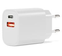 TechniSat Bloc d'alimentation USB-C - Chargeur Rapide à 2 Ports (Adaptateur d'alimentation avec Sortie USB-C (30 W) et USB-A (QC18W), Chargeur pour radios, Smartphone, Tablette) - Blanc