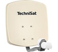 TechniSat DIGIDISH 33 - Antenne Satellite pour 2 utilisateurs, Beige | Kit complet de petite antenne satellite de 33 cm avec support mural et LNB universel Twin