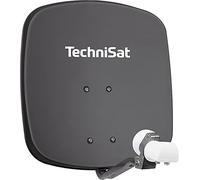 TechniSat DIGIDISH 45 - Antenne satellite pour 2 utilisateurs (petite installation satellite de 45 cm - kit complet avec support mural et LNB Twin universel) gris